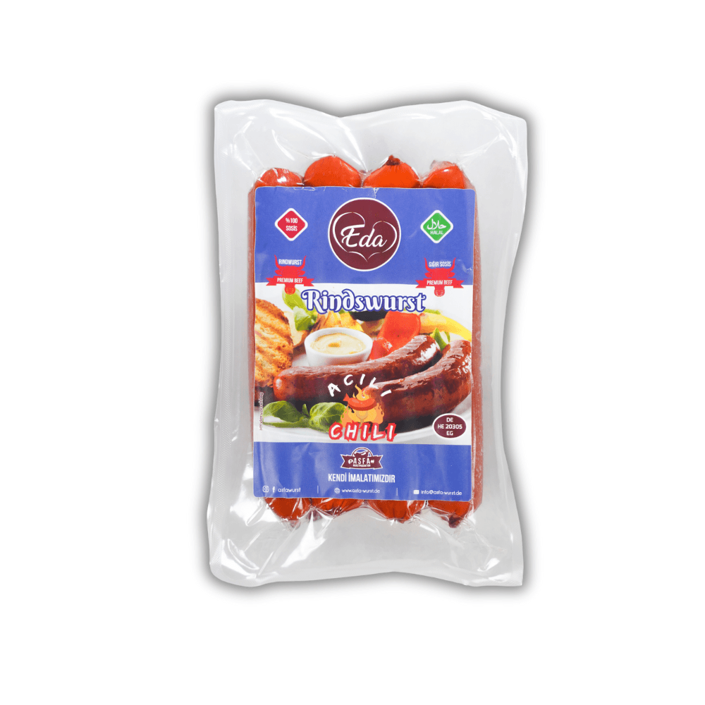 Halal Chili Rindswurst – Scharfe Grillwurst aus Rindfleisch