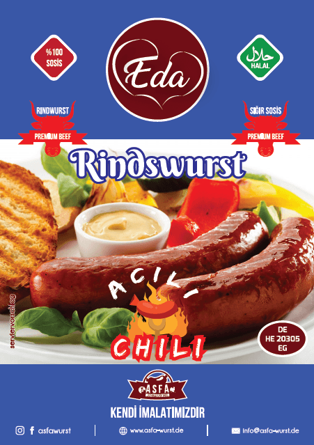 Halal Chili Rindswurst – Scharfe Grillwurst aus Rindfleisch